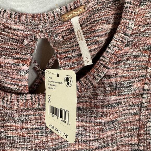 Free People FP Best of Us Knit Tank Top Marled Knit Onyx Blossom Combo S NWT - Picture 3 of 12
